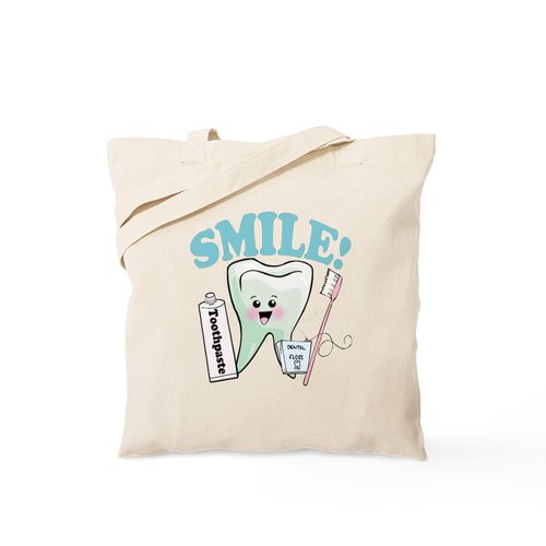 CafePress Dentist Dental Hygienist Teeth Tote Bag Natural Canvas Tote Bag, Reusable Shopping Bag