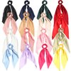 SUSULU Hair Scarf Scrunchies for Women Long Tail Bowknot Hair Elastic Ties Satin Ribbon Hair Bands Ponytail Holders Hair Accessories Pack of 16pcs Solid Colors