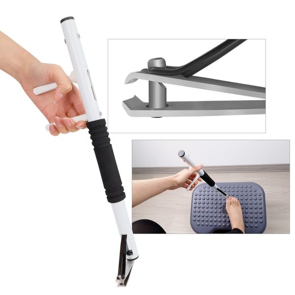 Long Handled Toenail Clippers Wide Jaw Opening, Free Bending, for Thick Nails, for The Seniors, Overweight, Disabled with Arthritis, Easy Reach Pedicure Auxiliary Tools (XXS-Length 15.8 inch)