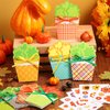 Pasimy 24 Sets Thanksgiving Card Making Kits Fall Handmade DIY Greeting Cards with Flowers Stickers Envelopes Ribbons for Autumn Preschool Primary School Kids Classroom Make Your Own Crafts Gifts