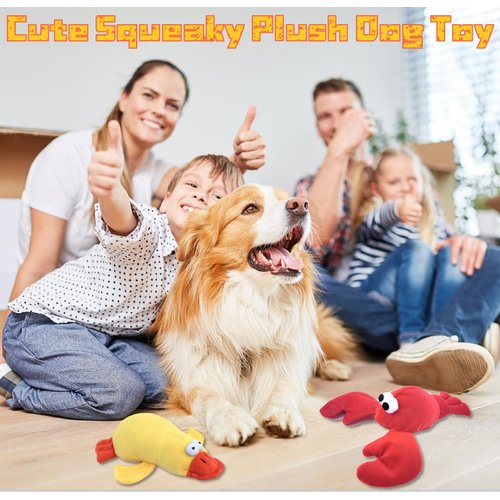 JKW Squeaky Dog Toy for Small & Medium Dogs, Puppy Plush Toys (S, Duck)