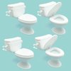 PRETTYLIFE 4PCS Miniature Toilet Seat for 1:12 Mini Dollhouse Bathroom Accessories Micro Landscape Scene Decoration
