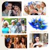 Yokawe Elegant Blue Peacock Hair Accessories with Crystal for Gatsby Party - Women's Feather Hair Clips