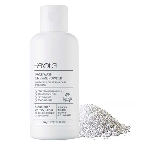Reboncel Enzyme Powder Face Wash Exfoliator for Oily Skin, Pore minimizer with Amino Acids Papaya and Algae Exract | Korea Skin Care Face Cleanser 60g