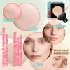 Mushroom Head Air Cushion CC Cream Foundation Set,Includes Full Coverage Foundation,Moisturizing BB Cream,Waterproof Loose Setting Powder,Black Petal Brush and Pink Makeup Sponge