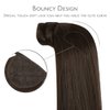 WENNALIFE Ponytail Hair Extension, 14 Inch 80g Dark Brown Ponytail Extension Human Hair Clip in Wrap Around Remy Human Hair Extension Hairpieces