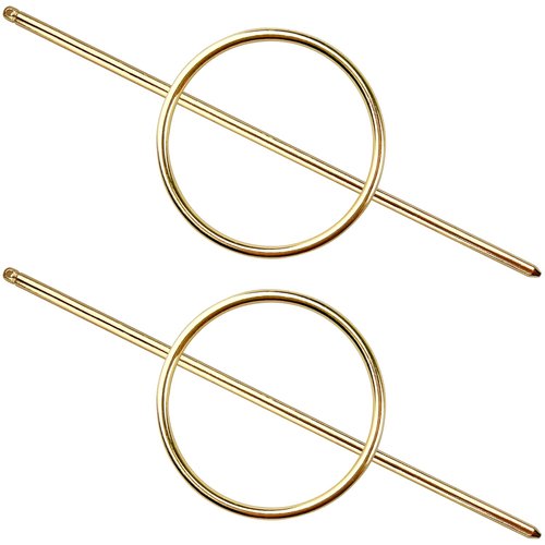 Gold Round Hair Clips Hollow Circle Hair Barrettes for Women Fashion Geometric Hairpins Minimalist Hair Accessories Hair Fork Metal Ponytail Hairpin Retro for Girls