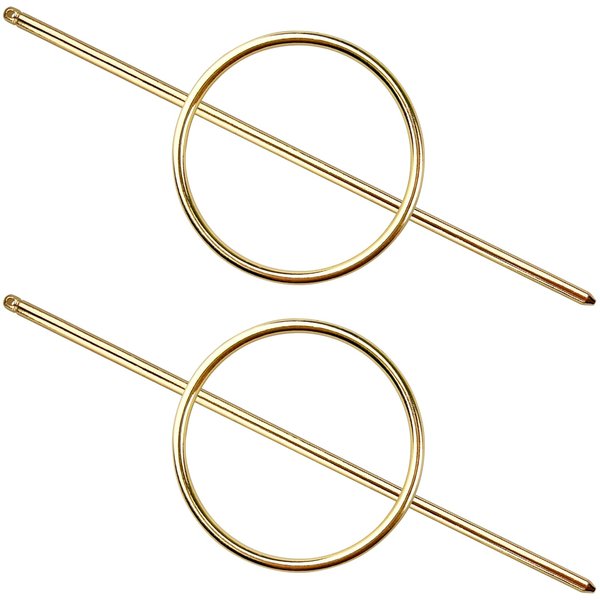Gold Round Hair Clips Hollow Circle Hair Barrettes for Women Fashion Geometric Hairpins Minimalist Hair Accessories Hair Fork Metal Ponytail Hairpin Retro for Girls