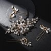IRYCSSCE Hair Accessory, Wedding hair piece SETS for Brides - Bridal headpiece, Gold - Includes 1 Crystal Hair Comb, 3 Crystal Hairpins, 2 Hair Clips (Gold, 5 Pieces)