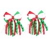 Christmas Hair Bow Clips for Girls and Women 3 Inch Curly Ribbon Hair Clips Red White Green Korker Curly Alligator Barrette Xmas Bowknot Handmade Cheer Hair Accessories for Christmas Party 2Packs