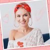 MTLEE 12 Pieces Valentines Day Heart Headbands Pink Hearts Floral Head Wrap Non Slip Head Wraps Elastic Headbands Wide Hair Bands Hair Accessories for Women (Love Pattern)