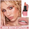 ZHISHUDL Matte Nude Lipstick Velvet Heart Shaped Lip Stick,Nude Lip Stain Lip Tint Long Lasting Non Stick Cup Neutral Lipstick for Women - 03 Nude