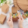 BENECREAT 60PCS Gift Boxes Brown Paper Boxes Party Favor Boxes 2.5 x 2.5 x 3 Inches with Lids for Gift Wrapping, Wedding Party Favors