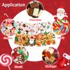 YUJUN 160 PCS Christmas Cellophane Treat Bags,Santa Claus Gift Goodie Candy Xmas Clear Cello Bags Twist Ties for Winter Christmas Theme Party Favor Supplies(8 Styles)