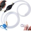 Siphon Pump for Gasoline Gas Oil Fuel Petrol Diesel Fluid Water Fish Tank,Manual Hand Pump 1 Transfer Pump with 2 Durable PVC Siphon Hoses (15mm) with Hose Clip,Metal Buckles,Brass 1