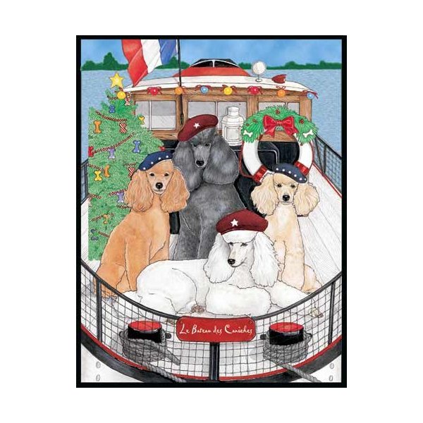 Pipsqueak Poodle Christmas Cards : 10 Holiday Cards with Red Envelopes - ADORABLE!