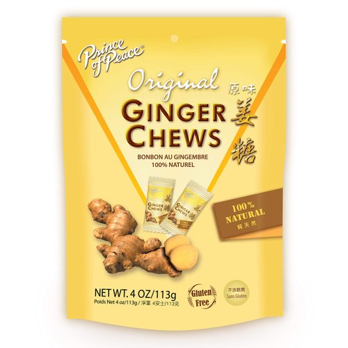 Prince of Peace Original Ginger Chews, 4 oz. – Candied Ginger – Candy Pack – Ginger Chews Candy – Natural Candy – 5 Pack