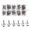 Fishing Treble Hooks Kit High Carbon Steel Hooks Strong Sharp Round Bend for Lures Baits Saltwater Fishing 110pcs/box Mixed 6 Size 4 6 8 10 12 14