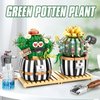 MEIEST Mini Bulbous Cactus Bonsai Building Blocks Set,Creative DIY Unique Decoration Home,Artificial Flowers Bouquet Plant Construction Building Bricks Toy for Kids Adult (Cactus-1)