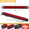 PSEQT 10" 15 LED Trailer Brake Tail Light Bar Stop Turn Tail Lights Assembly ID Clearance Strip Red Light Waterproof for Wrangler Golf Cart Offroad Truck RV UTV ATV