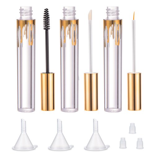 Ideal Swan 3PK 40ml Empty Mascara Tube Eyeliner Cream Container Bottle, Lip Gloss Bottle with 3 P...