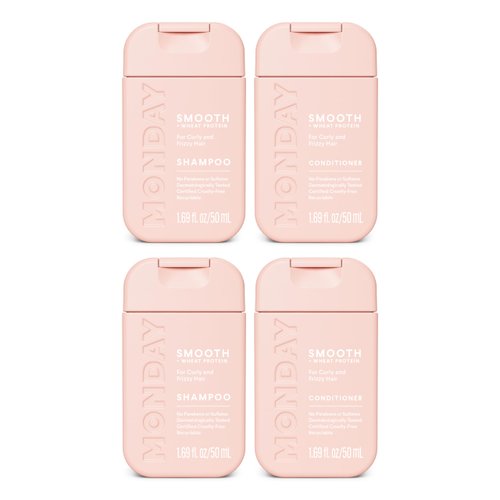 Monday Haircare Smooth Shampoo & Conditioner Travel Pack -50ML Travel Kit (2 x Shampoo,2 x Conditioner)