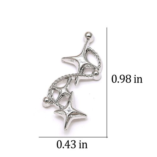 10pcs 3D Star Nail Charm Triple Star Nail Charms Y2k Silver Nail Charms for Acrylic Nails Starlight Nail Art Charms Stars Nails Charms Star Charms for Nails Metal Nail Jewels Women Nail Supplies