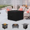 Easy-Going Outdoor Fire Pit Cover Square 32" Lx32 Wx24 H, Durable Outdoor Gas Firepit Cover, Waterproof and Weatherproof Cover for Fire Pit, Black