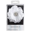 David Tutera Hair Comb - Flower with Rhinestone Center - White - 3 inches
