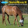 Farnam SuperMask II Shimmer Weave Mesh Horse Fly Mask Without Ears, Eye Protection from Insect Pests, Soft Silver Mesh with Black Plush Trim, Horse Size