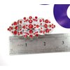 Faship Gorgeous Red Crystal Floral Hair Barrette Clip