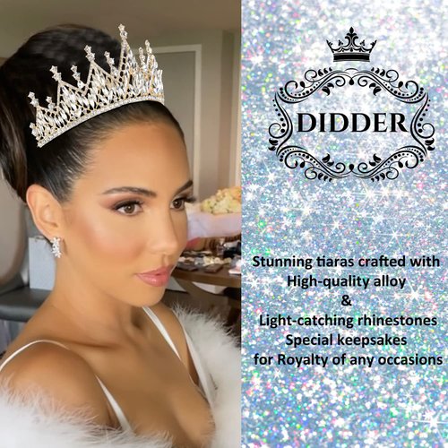 Didder Tiaras and Crowns for Women Gold Tiara Halloween Gothic Crown Prom Queen Crowns for Women Quinceanera Princess Crown Tiaras for Girls Pageant Birthday Party Crown Wedding Headpiece Tiaras for