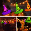 Tcamp Halloween Decorations Lighted Witch Hats Lights, 8Pcs Hanging Glowing Witch Hats with 44ft 104LED Halloween Lights String for Indoor, Outdoor, Yard, Tree Decor (8 Lighting Modes