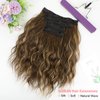 KUIRAN Hair Extensions, Clip in Hair Extensions 12" Short Wavy Hair Extensions 4PCS Hair Extensions Invisible Lace Weft Natural Soft Hairpieces for Women - Matte Ash Brown with Highlights