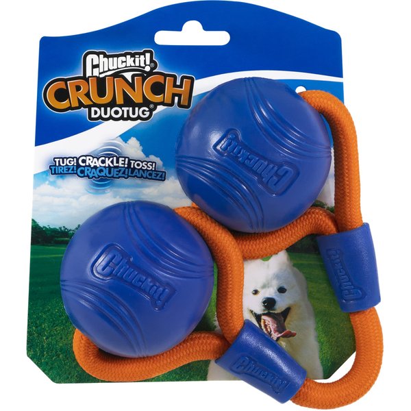 Chuckit! Crunch Ball Dog Toy, Medium, Duo Tug, for All Breed Sizes