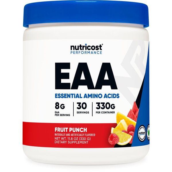 Nutricost EAA Powder 30 Servings (Fruit Punch) - Essential Amino Acids - Non-GMO, Gluten Free, Vegetarian Friendly
