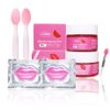 Generic Six in one Lip care kit Pack consist of a Lip sleeping Mask, a Exfoliate scrub, two Hydrating sheet mask, and two exfoliate double side silicone brush for day skin, Watermelon scented