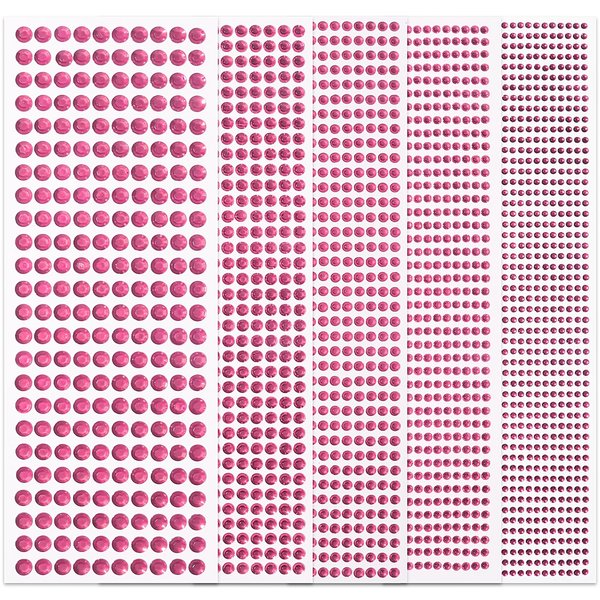 3555 PCS Face Gems Rhinestones Stickers Temporary Tattoo Stickers Jewels for Crafts 3/4/5/6/8MM Stick On for Hair Gems Makeup Self Adhesive Jewel Crystal Gem Stickers for Scrapbooking (Light Pink)