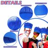 6 Pcs Hairy Costume Headband Crazy Trolls Flowy Hair Wig & Stickers, Halloween Spirit Day Themed Party Costume Accessory Sports Fans Cheering Headwear Supplies (Mixed Colors)