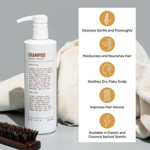 Blu Atlas Mens Shampoo - Coconut Apricot - Gentle Cleansing, Hydrating Shampoo for Volume, All Hair Types - 16 oz Bottle