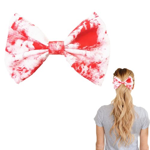 Halloween Bloody Bow Hair Clip, Halloween Blood Hair Bow Alligator Hair Clip Horror Hair Barrette Hairpin Halloween Hair Accessories Costume Accessory Party Favors for Women Girls
