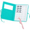 16 Paris Eyelash Storage Book Portable Eyelash Organizer Holder Case Make Up Display Catalog Lash Container Box Glitter Cover Lash Empty Case (Green)