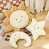 Sun Plush Pillow |Home Decor Soft Cushion |15inch Creative Sun and Star Moon Shape Plush Toys|for Children's Room Decoration or Birthday Gifts for Children and Girls (Moon)