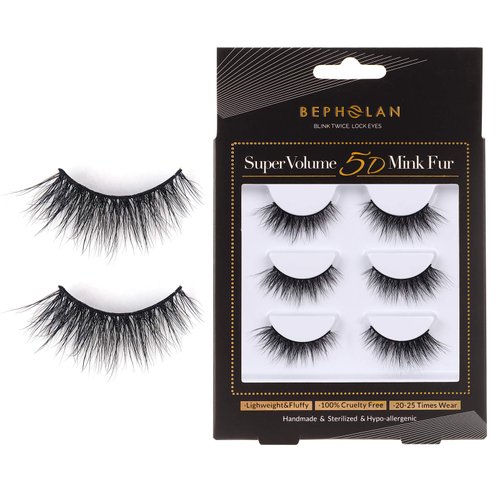Lashes Mink Natural False Eyelashes - Bepholan Fake Eyelashes Natural Look 3-Pack Cat Eye Lashes Manga Eyelashes Fluffy,XMZ211