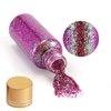 Holographic Body Glitter Gel, Mermaid Sequins Face Glitter Makeup for Body, Hair, Face, Nail, Eyeshadow, Long Lasting Waterproof Party Glitter for Festival Stage Nightclubs, 1oz (Laser Pink.)