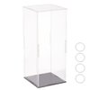 FINGERINSPIRE 4.3x4.3x10Inch Clear Acrylic Display Case Self-Assembly Rectangle Acrylic Boxes for Display Dustproof Protection Showcase with Matte Black Base Display Case for Action Figures