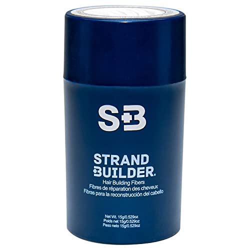Strand Builder Hair Fibers for Thinning Hair and Hair Loss, Natural Keratin Hair Building Fibers, Undetectable Hair Thickener for Men or Women, 15g (White)