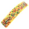 Stained Glass Barrette - 3.5" 9cm - Circus Confetti Yellow with Rainbow Speckles Polka Dot Slide Clip Hair Accessories
