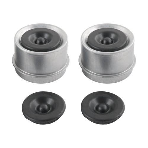 2pcs 1.98" Trailer Axle Dust Cap Cup Grease Cover Hub with Extra 2 Rubber Plugs for Most 2000 to 3500 lb Trailer Dexter EZ Lube Trailer Camper RV Boat, Trailer Axle Wheel Hub and Bearing Dust Cap