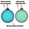 SLSON Collapsible Bowl with Cover Lids,2 Pack Dog Travel Bowls Portable Foldable Cat Water Dish Bowl for Pets Walking Parking Camping (Light Blue and Green, Small)